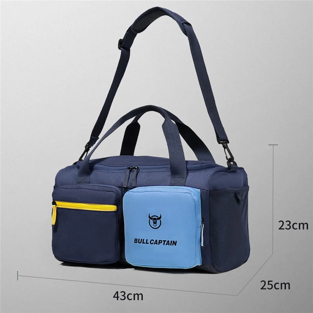 BULLCAPTAIN Wet Dry Separation Shoe Clothes Carrying Bag with Shoulder Strap for Travel Gym Sports - Sky Blue - 7