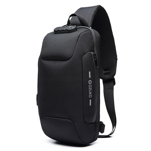 OZUKO Multifunction Lightweight Chest Bag Waterproof Anti-scratch Shoulder Bag - Black - 1