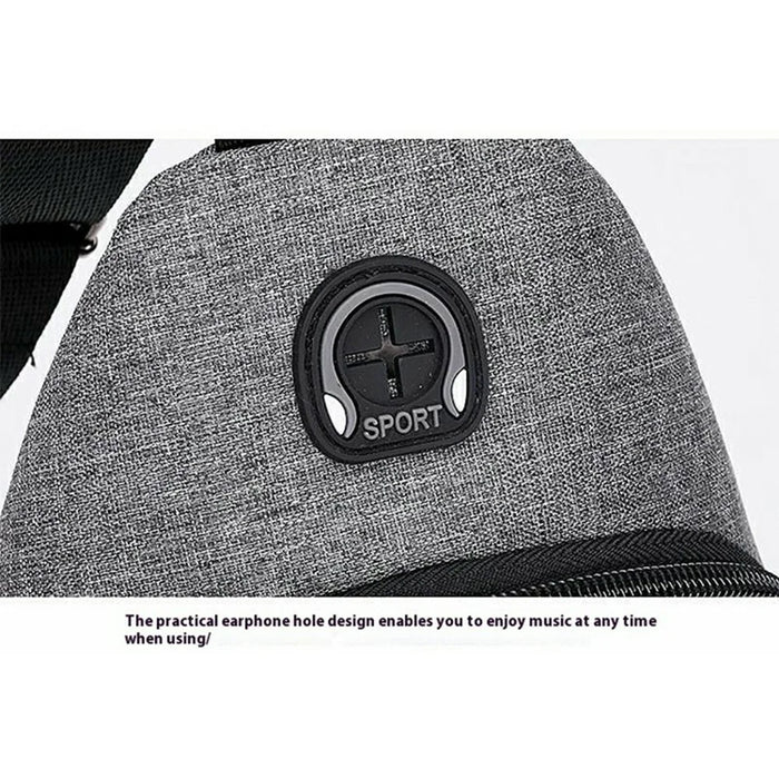 Dual Layer Casual Business Chest Bag Crossbody Shoulder Pack for Men Waterproof Outdoor Messenger Bag - Grey - 4