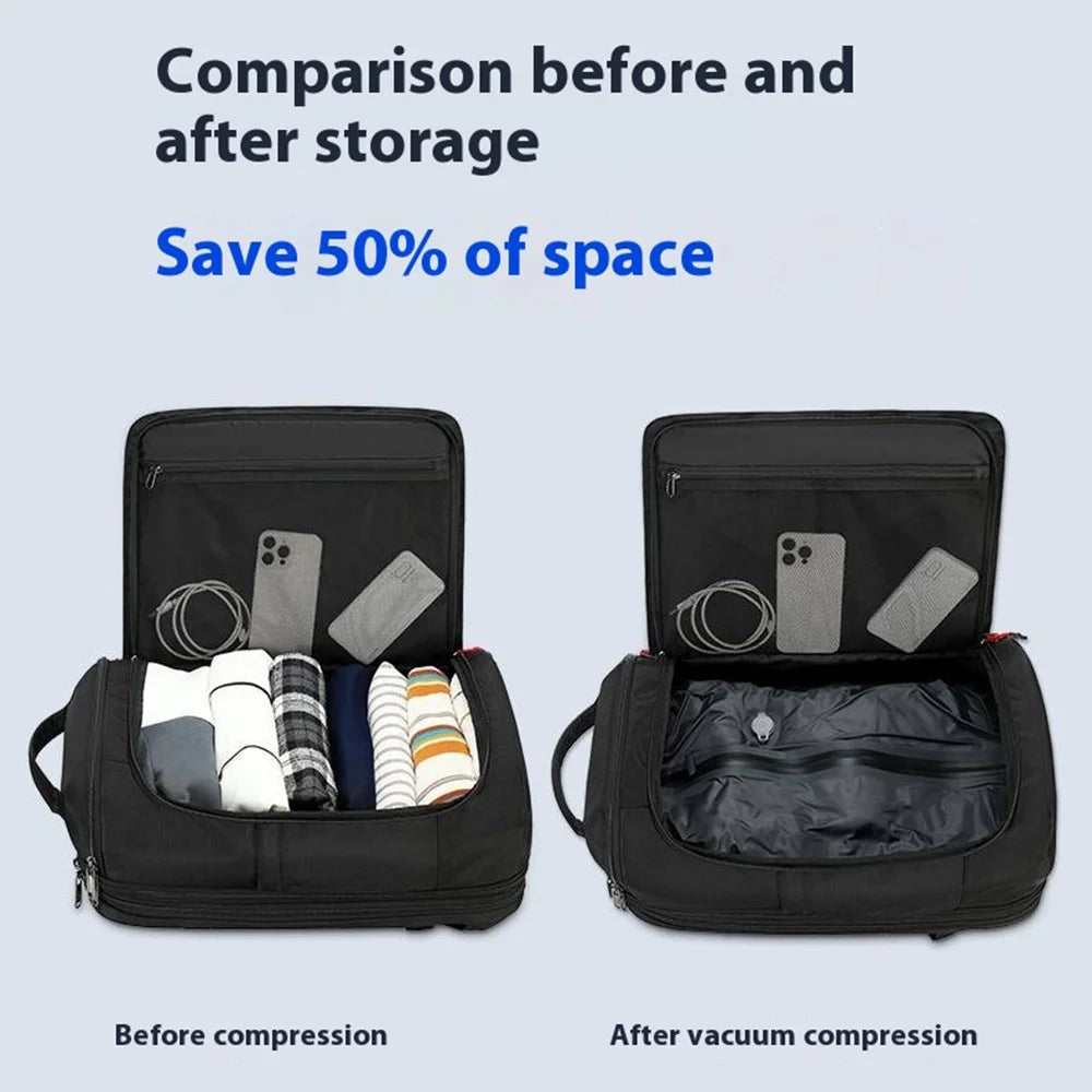 POSO 676 Expandable Compression Travel Backpack 17.3 Inch Laptop Bag with Vacuum Pump (Without Light) - 2