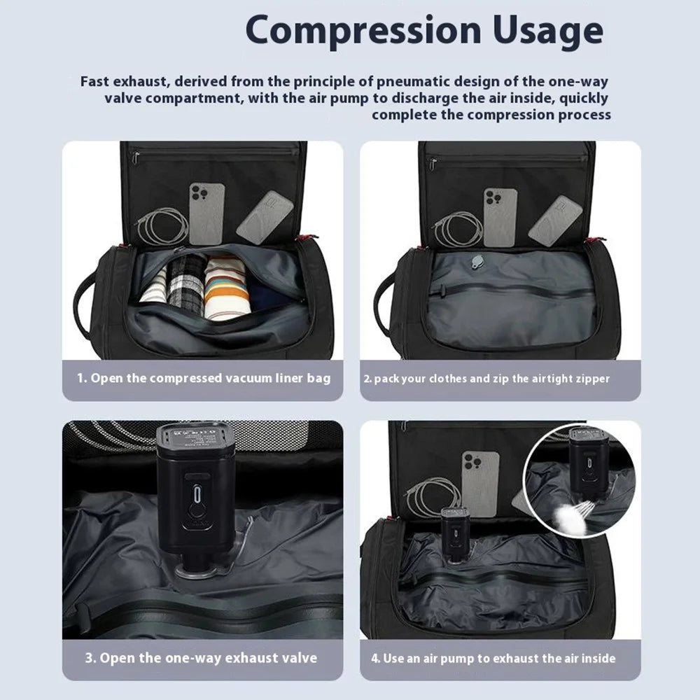 POSO 676 Expandable Compression Travel Backpack 17.3 Inch Laptop Bag with Vacuum Pump (Without Light) - 3