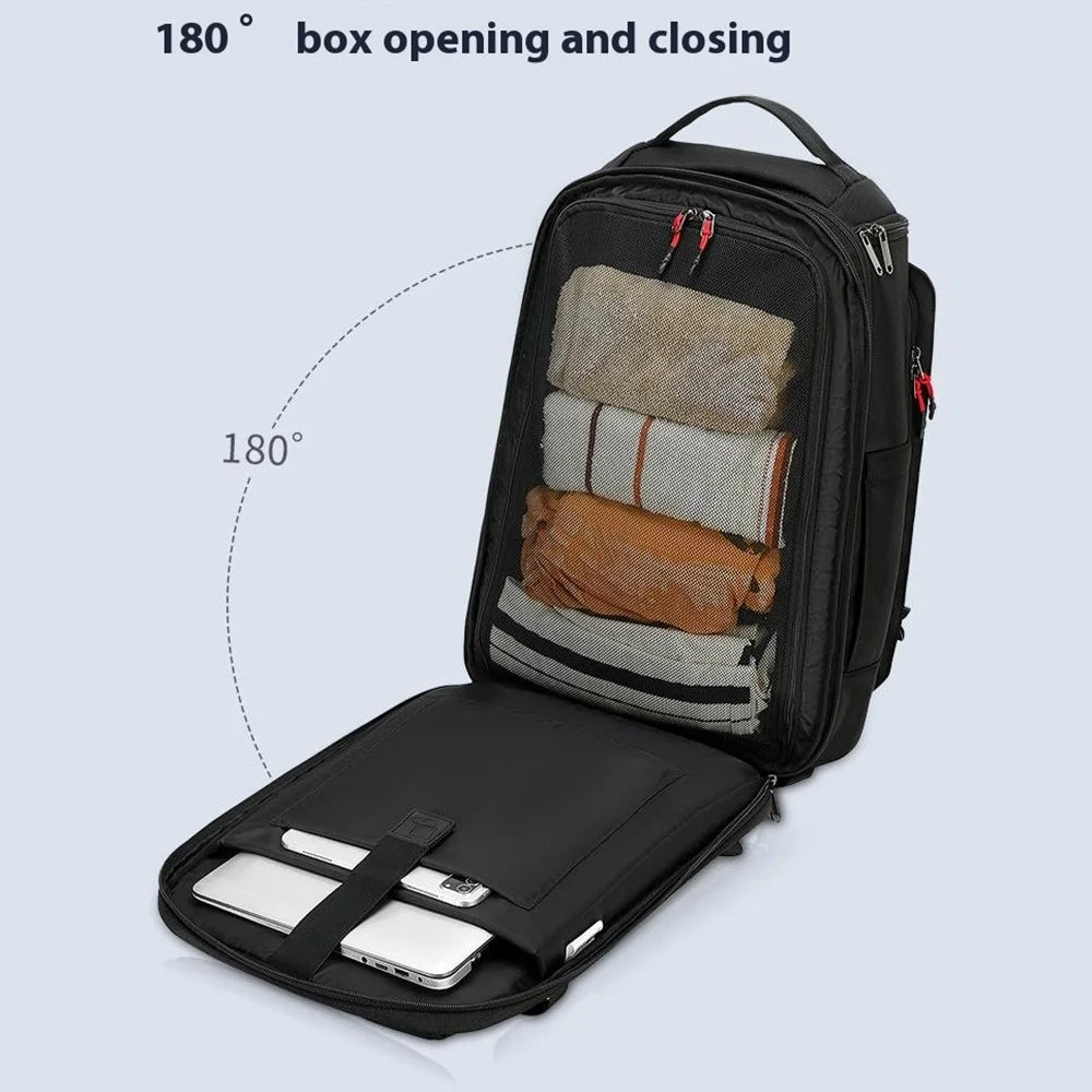 POSO 676 Expandable Compression Travel Backpack 17.3 Inch Laptop Bag with Vacuum Pump (Without Light) - 4