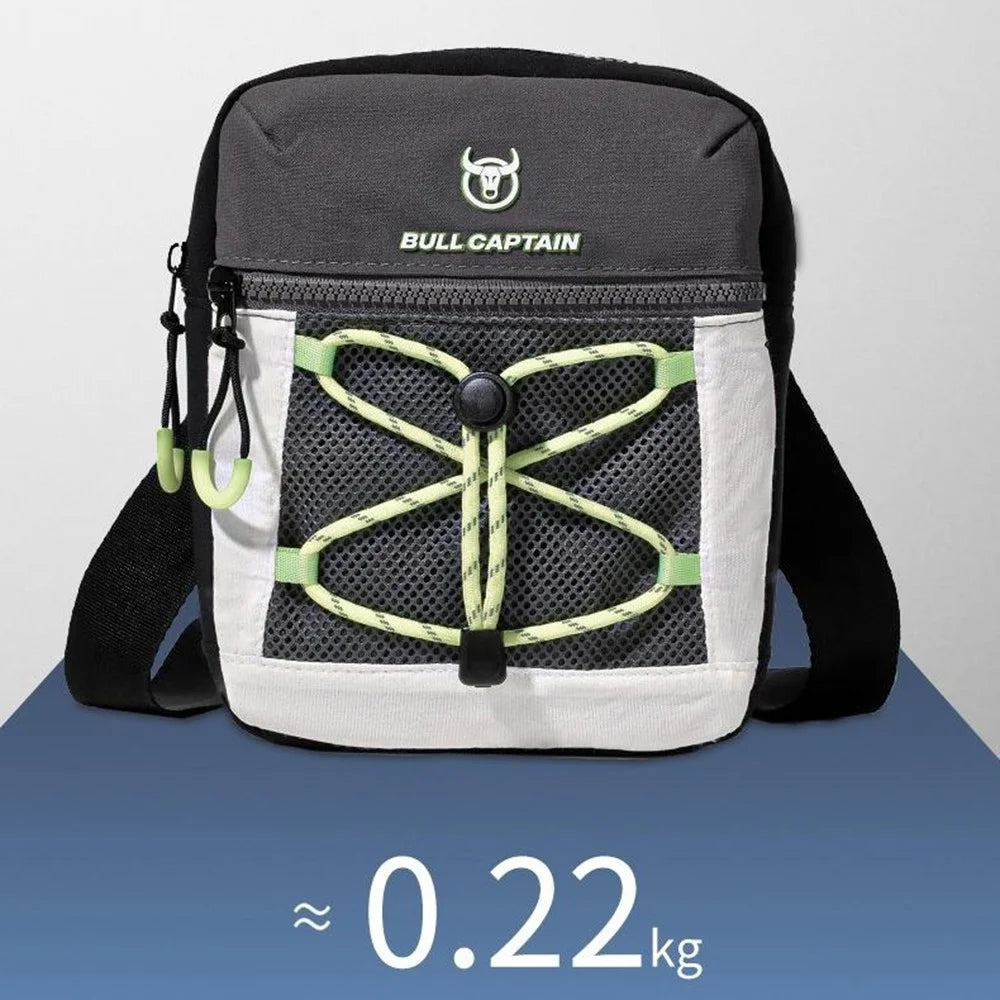BULLCAPTAIN 0108 Men Crossbody Bag Waterproof Oxford Cloth Multi-Compartment Single Shoulder Bag - Black - 6