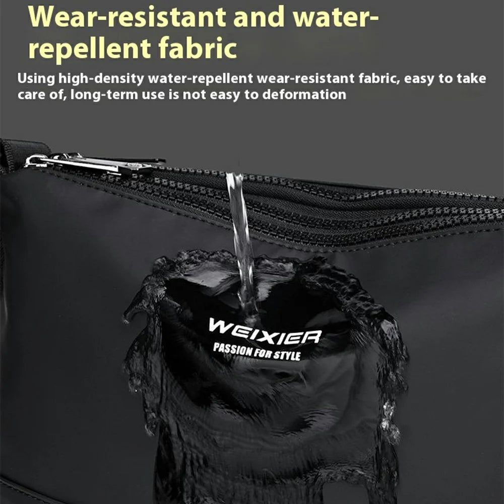 WEIXIER D801 Men Casual Single Shoulder Bag Waterproof Crossbody Messenger Bag - Retro Black - 3