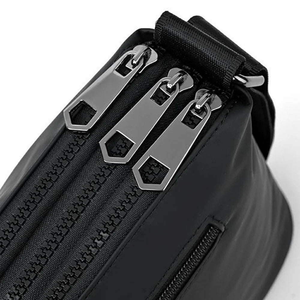 WEIXIER D801 Men Casual Single Shoulder Bag Waterproof Crossbody Messenger Bag - Retro Black - 5