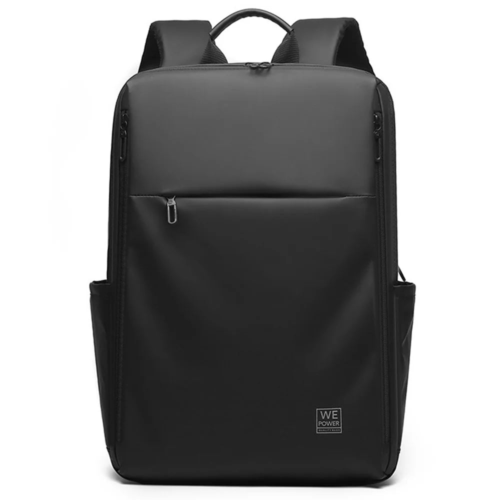 WEPOWER 3422 Casual Backpack Business Travel Laptop Bag Waterproof PU Leather Daypack for Men - Black - 1
