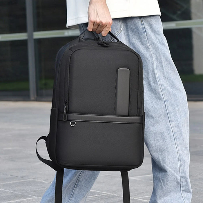 B727 Waterproof Oxford Fabric Laptop Backpack Large Capacity Business Travel Shoulder Bag for Men - Black - 3