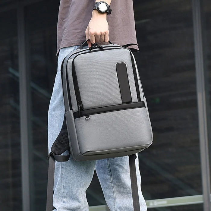 B727 Waterproof Oxford Fabric Laptop Backpack Large Capacity Business Travel Shoulder Bag for Men - Black - 4