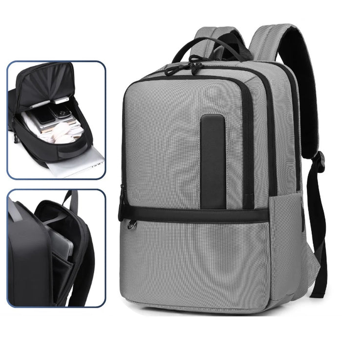 B727 Waterproof Oxford Fabric Laptop Backpack Large Capacity Business Travel Shoulder Bag for Men - Black - 6
