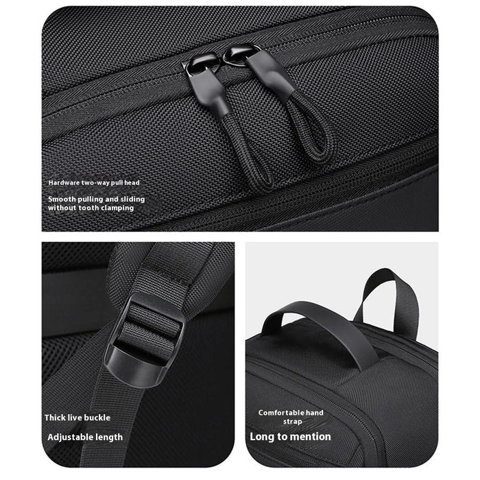 B725 Oxford Fabric Waterproof Travel Laptop Shoulder Bag for 16 Inch Notebook Backpack for Business Men - Black - 3
