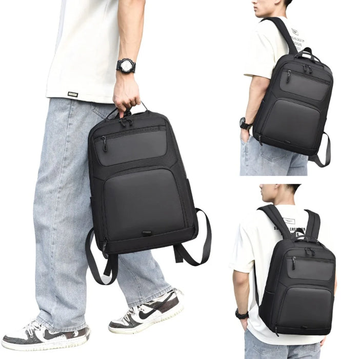 B725 Oxford Fabric Waterproof Travel Laptop Shoulder Bag for 16 Inch Notebook Backpack for Business Men - Black - 6