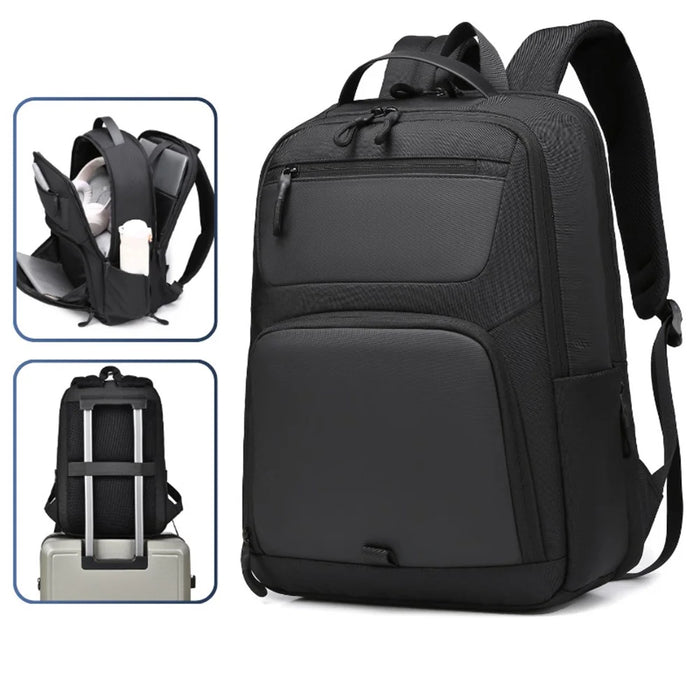B725 Oxford Fabric Waterproof Travel Laptop Shoulder Bag for 16 Inch Notebook Backpack for Business Men - Black - 7