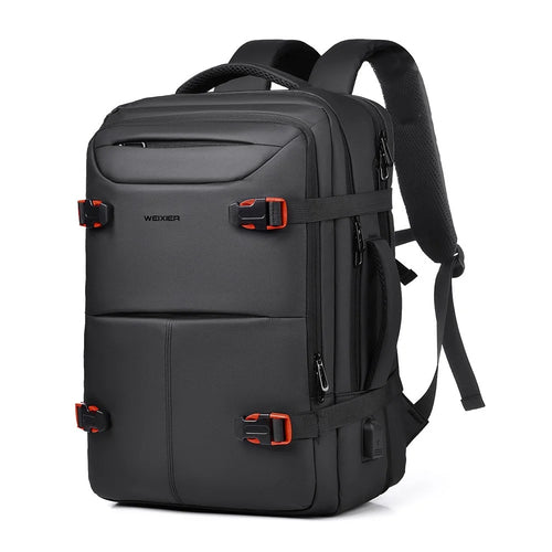 WEIXIER B735 Business Laptop Backpack Expandable Capacity Shoulder Bag with External USB Port - Black - 1