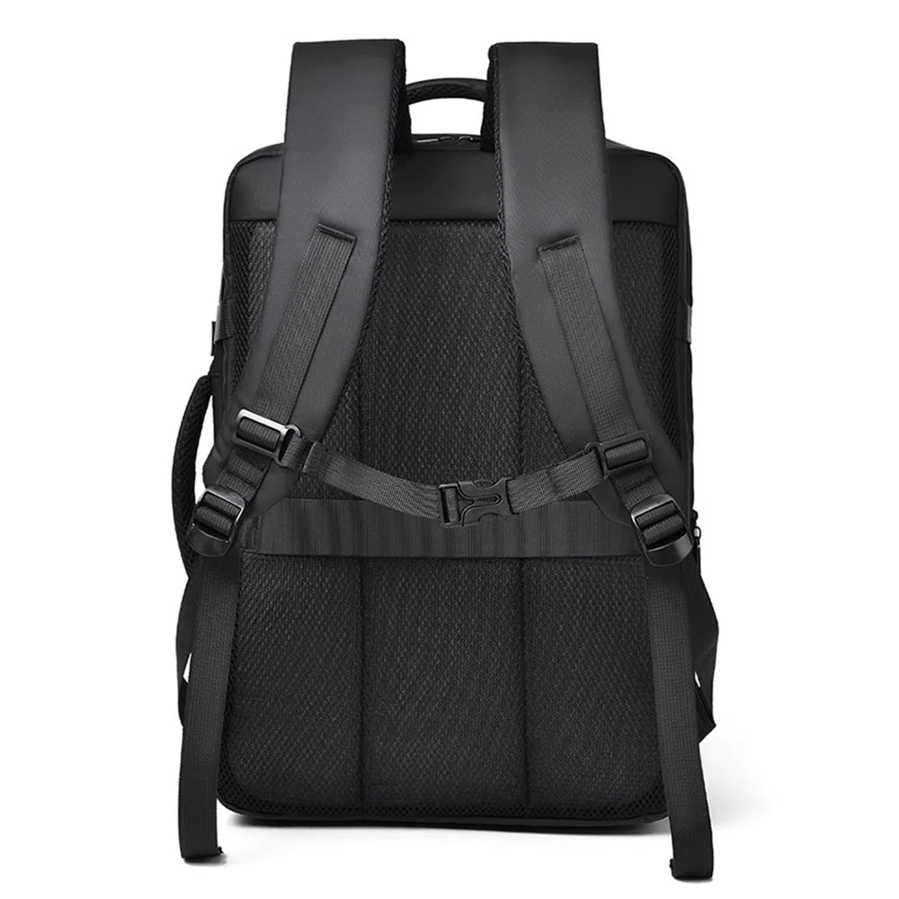 WEIXIER B735 Business Laptop Backpack Expandable Capacity Shoulder Bag with External USB Port - Black - 3