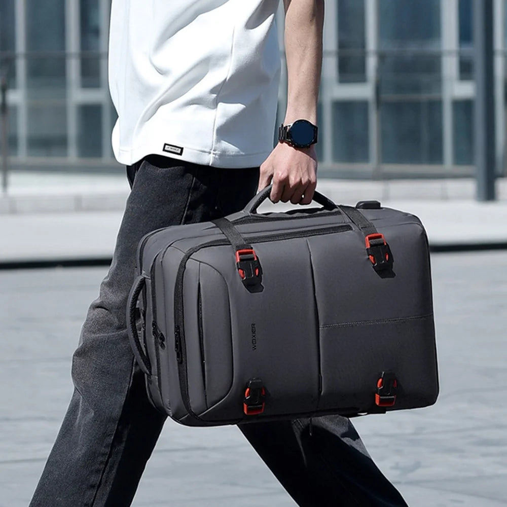 WEIXIER B735 Business Laptop Backpack Expandable Capacity Shoulder Bag with External USB Port - Black - 6