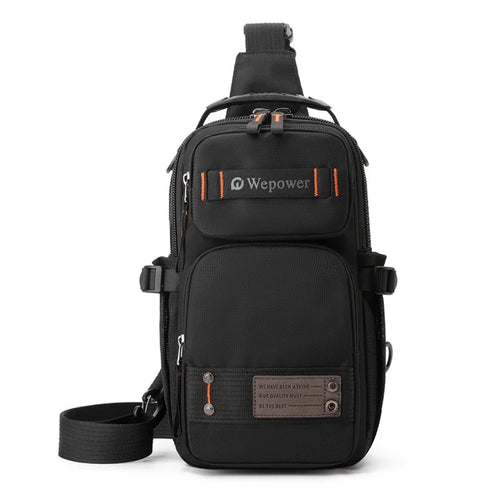 WEPOWER 8105 Men Chest Bag Multifunctional Convertible Nylon Backpack Crossbody Bag - Black - 1
