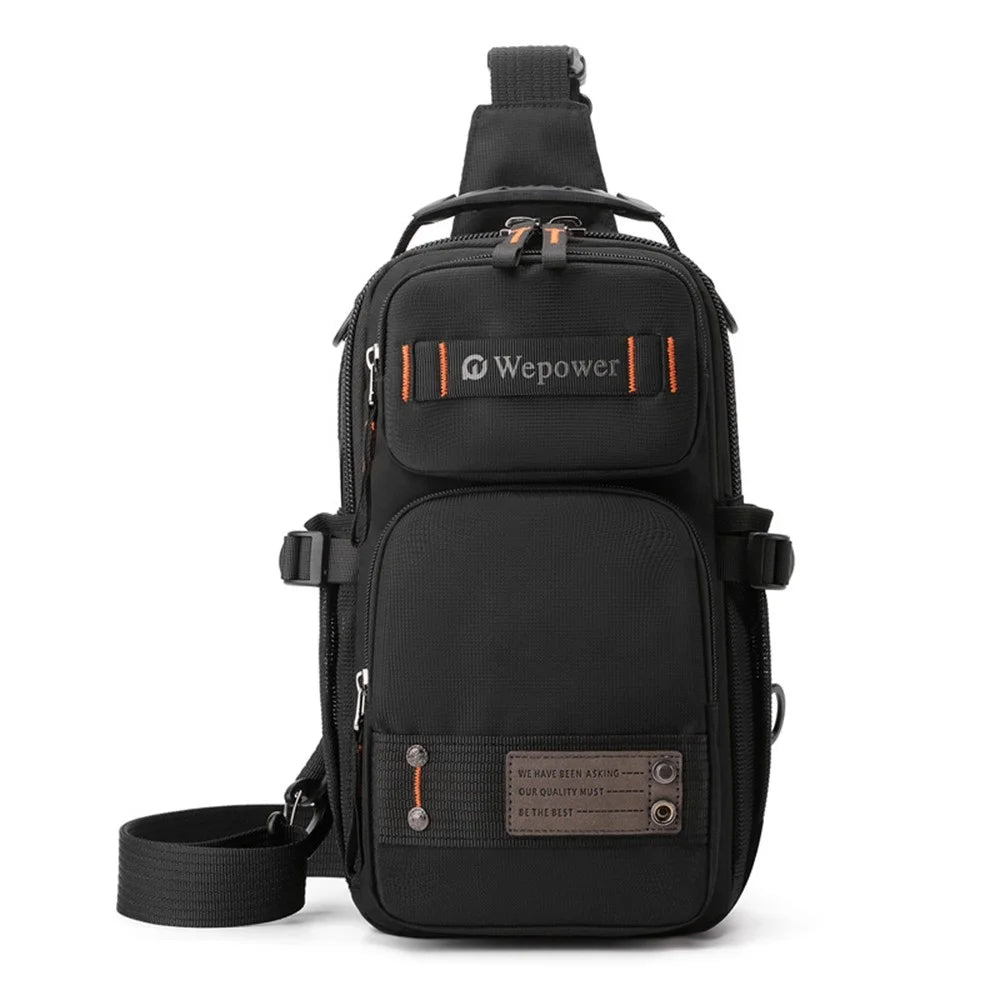 WEPOWER 8105 Men Chest Bag Multifunctional Convertible Nylon Backpack Crossbody Bag - Black - 1