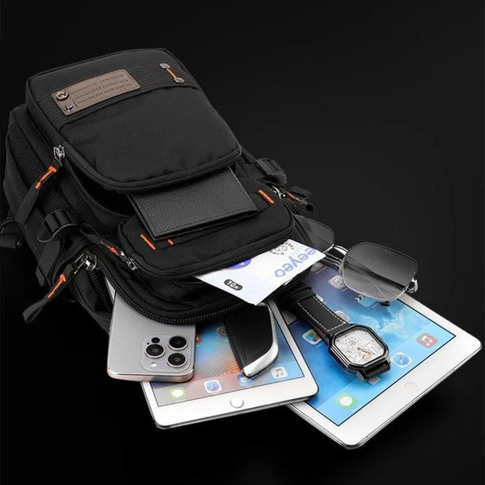 WEPOWER 8105 Men Chest Bag Multifunctional Convertible Nylon Backpack Crossbody Bag - Black - 6