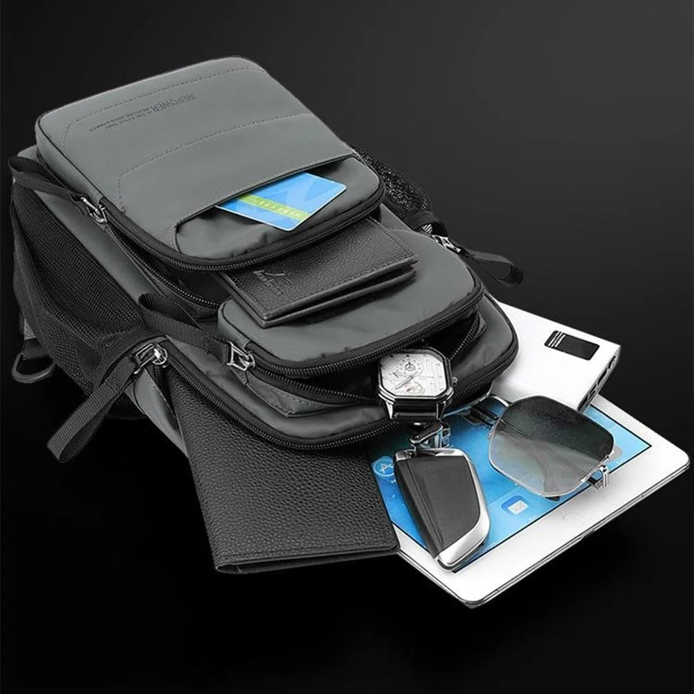 WEPOWER 999-15 Men Chest Bag Casual Commuting Nylon Crossbody Sling Pack Backpack - Grey - 6