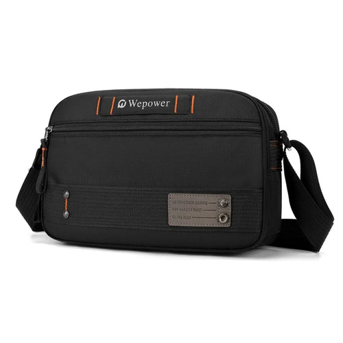 WEPOWER 8102 Men Crossbody Bag Multi Layer Waterproof Nylon Casual Travel Messenger Bag - Black - 1