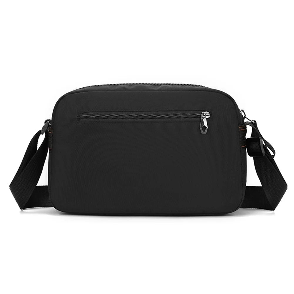 WEPOWER 8102 Men Crossbody Bag Multi Layer Waterproof Nylon Casual Travel Messenger Bag - Black - 3