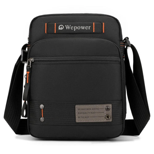 WEPOWER 8101 Men Single Shoulder Crossbody Bag Multi-Layer Waterproof Casual Travel Satchel - Black - 1