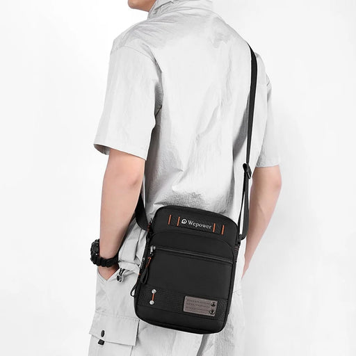 WEPOWER 8101 Men Single Shoulder Crossbody Bag Multi-Layer Waterproof Casual Travel Satchel - Black - 2