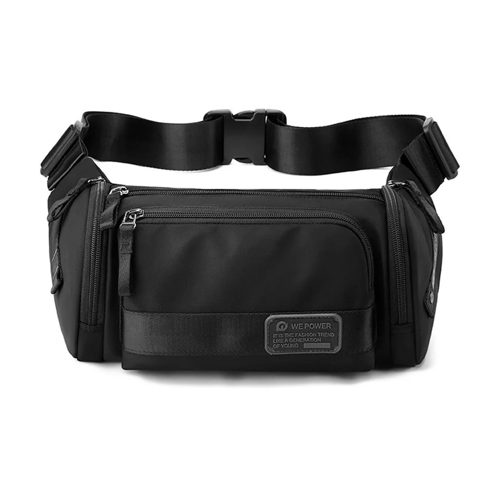 WEPOWER 1863 Outdoor Sports Waist Bag for Men Waterproof Multifunctional Crossbody Pack with Quick Release Buckle - Black - 1
