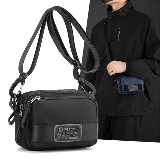 WEPOWER 1863 Outdoor Sports Waist Bag for Men Waterproof Multifunctional Crossbody Pack with Quick Release Buckle - Black - 2