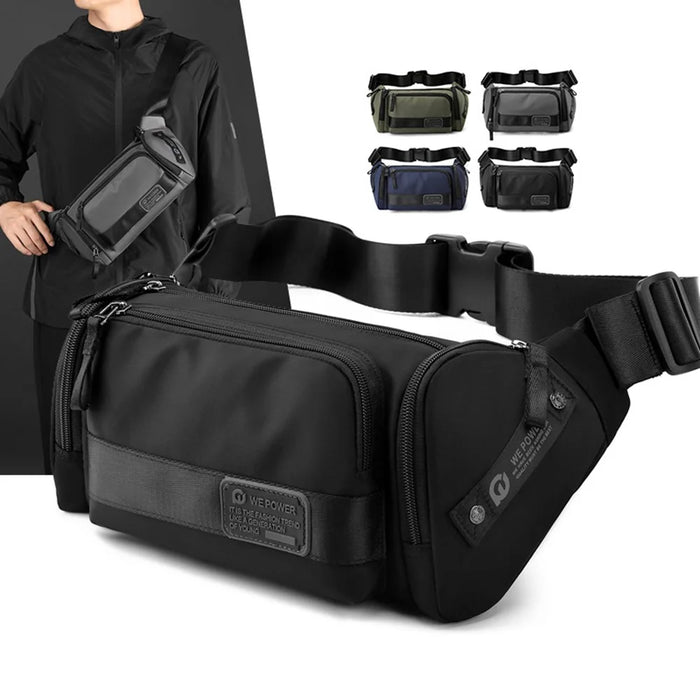 WEPOWER 1863 Outdoor Sports Waist Bag for Men Waterproof Multifunctional Crossbody Pack with Quick Release Buckle - Black - 7
