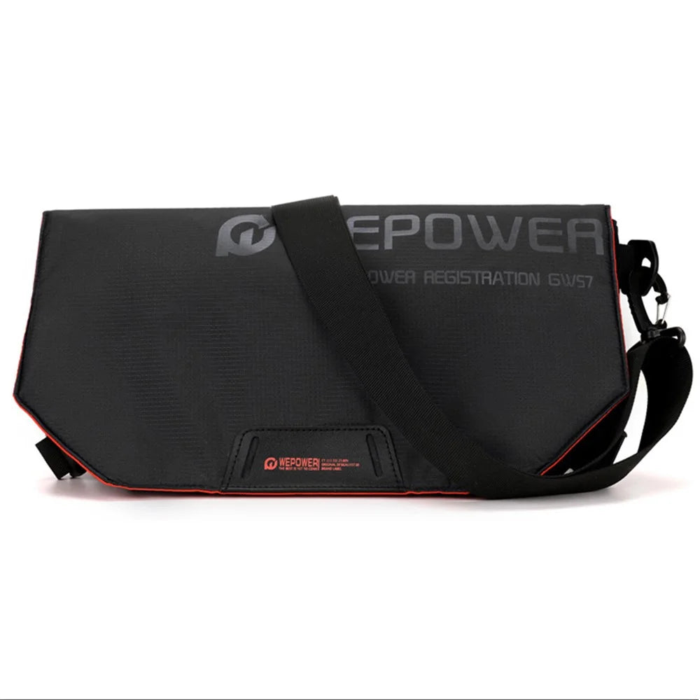 WEPOWER 2308 Casual Flap Cover Crossbody Pack for Men Waterproof Nylon Large Capacity Messenger Bag - Black - 1
