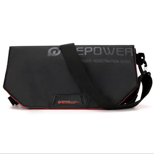 WEPOWER 2308 Casual Flap Cover Crossbody Pack for Men Waterproof Nylon Large Capacity Messenger Bag - Black - 1