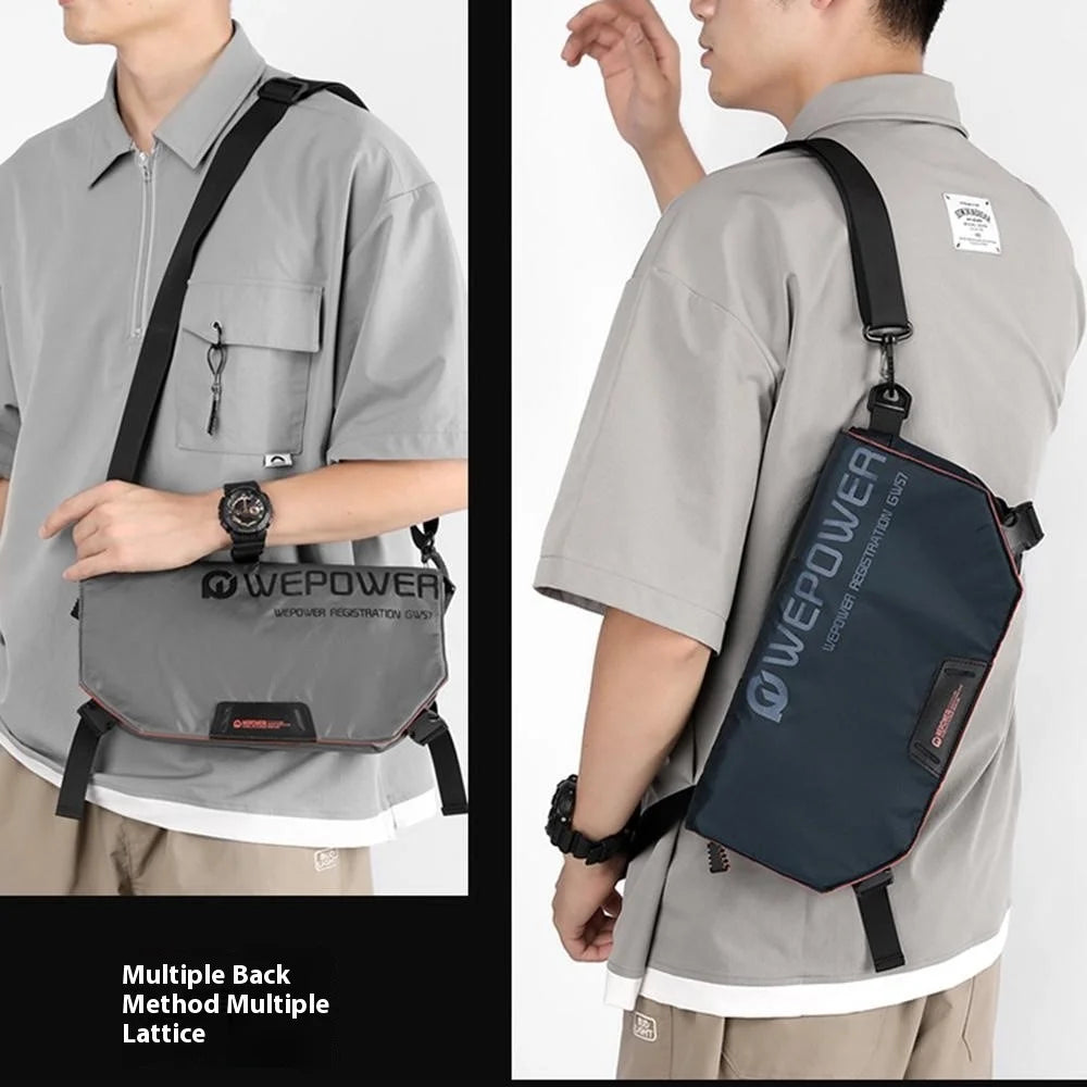 WEPOWER 2308 Casual Flap Cover Crossbody Pack for Men Waterproof Nylon Large Capacity Messenger Bag - Black - 3
