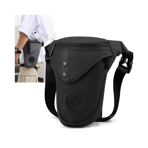 HAOSHUAI 391 Outdoor Cycling Drop Leg Bag Casual Crossbody Chest Bag Nylon Waist Pack - Black - 2