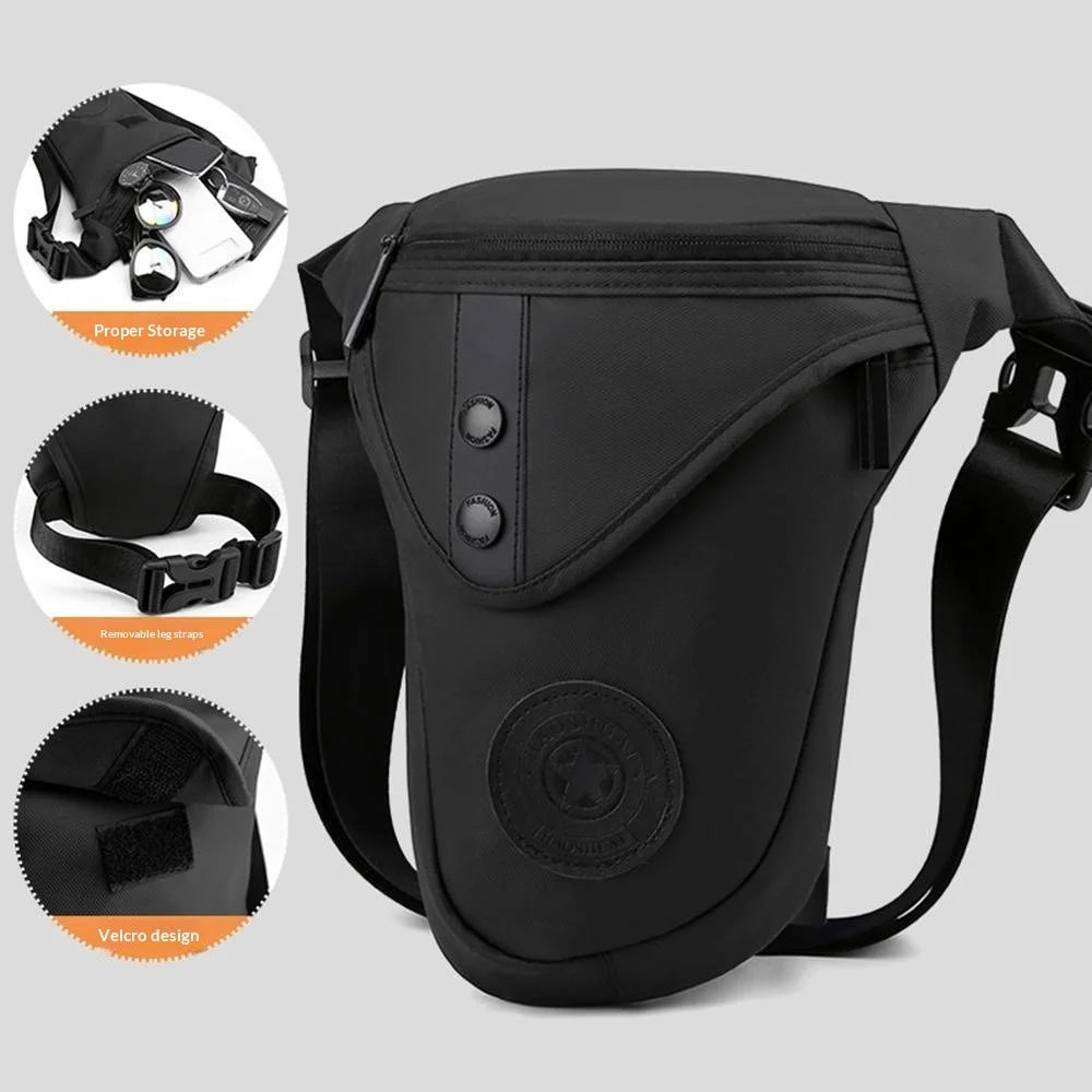 HAOSHUAI 391 Outdoor Cycling Drop Leg Bag Casual Crossbody Chest Bag Nylon Waist Pack - Black - 3