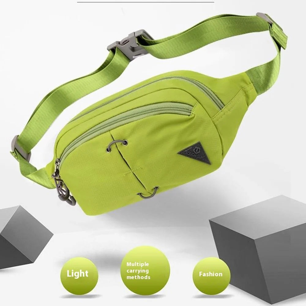 TOUGH SLHS Outdoor Sports Waist Bag Waterproof Nylon Chest Crossbody Bag Cycling Fanny Pack - Green - 5