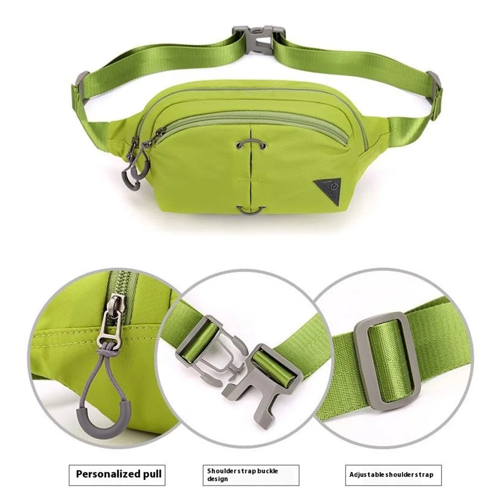 TOUGH SLHS Outdoor Sports Waist Bag Waterproof Nylon Chest Crossbody Bag Cycling Fanny Pack - Green - 6