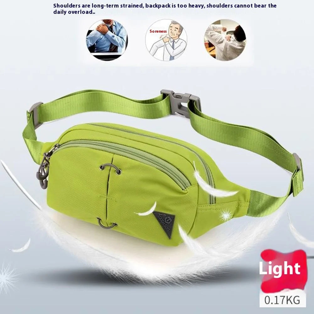 TOUGH SLHS Outdoor Sports Waist Bag Waterproof Nylon Chest Crossbody Bag Cycling Fanny Pack - Green - 7