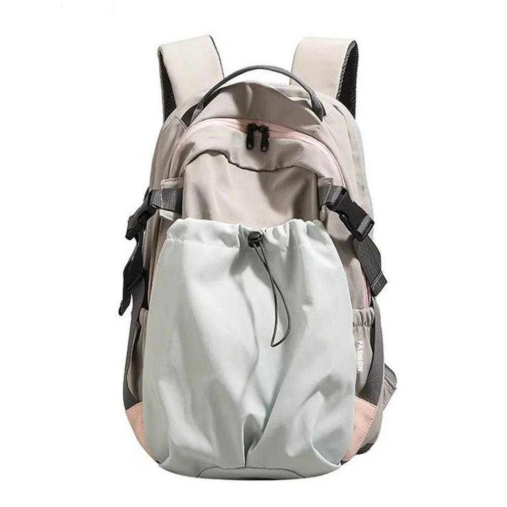 Fashion Nylon Backpack Large Capacity Lightweight Daypack for Short Trips / Travel - Khaki - 1