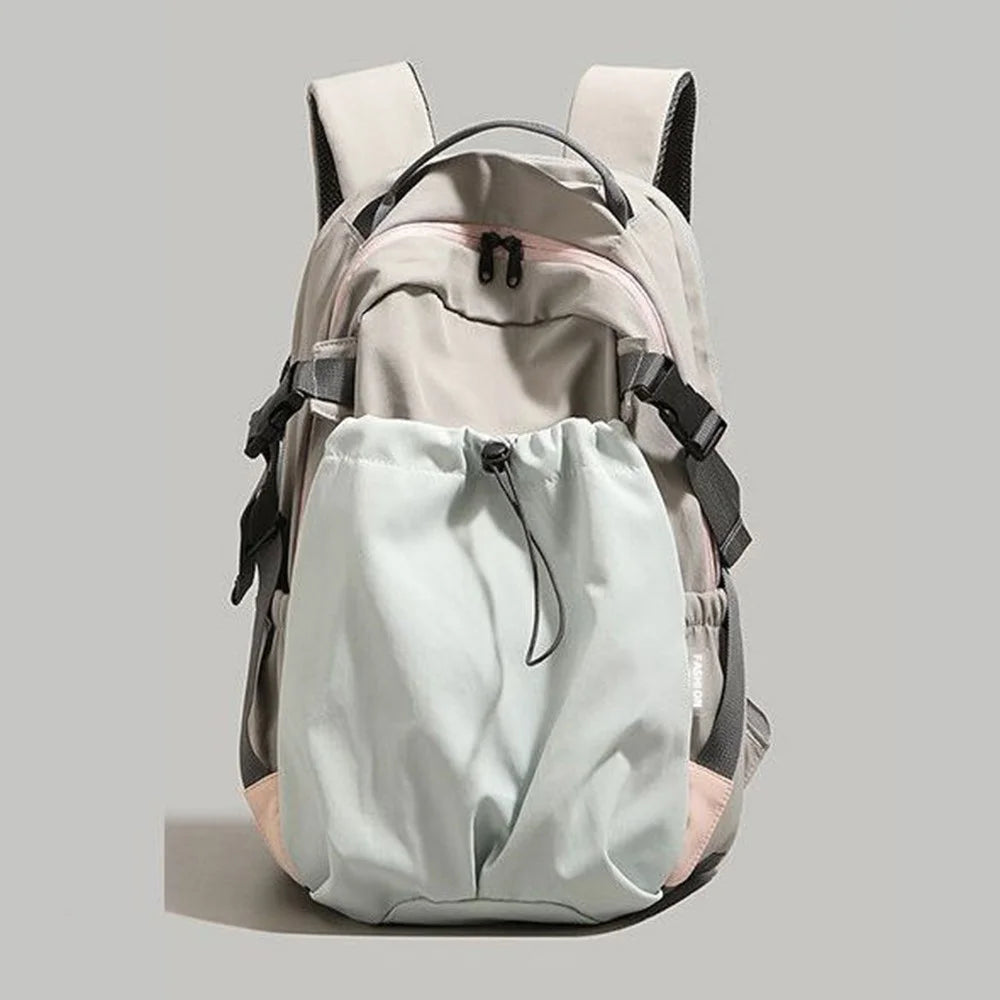 Fashion Nylon Backpack Large Capacity Lightweight Daypack for Short Trips / Travel - Khaki - 4