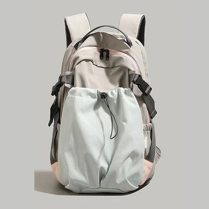 Fashion Nylon Backpack Large Capacity Lightweight Daypack for Short Trips / Travel - Khaki - 4