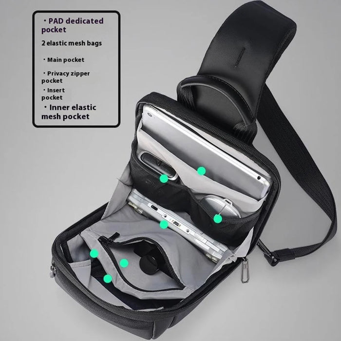 MARK RYDEN MR707 Men Chest Bag Waterproof Oxford Fabric RFID Blocking Anti Theft Crossbody Bag - Black - 4