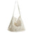 Hollow Woven Tote Bag Women Large Capacity Single Shoulder Handbag for Beach Travel - White - 1
