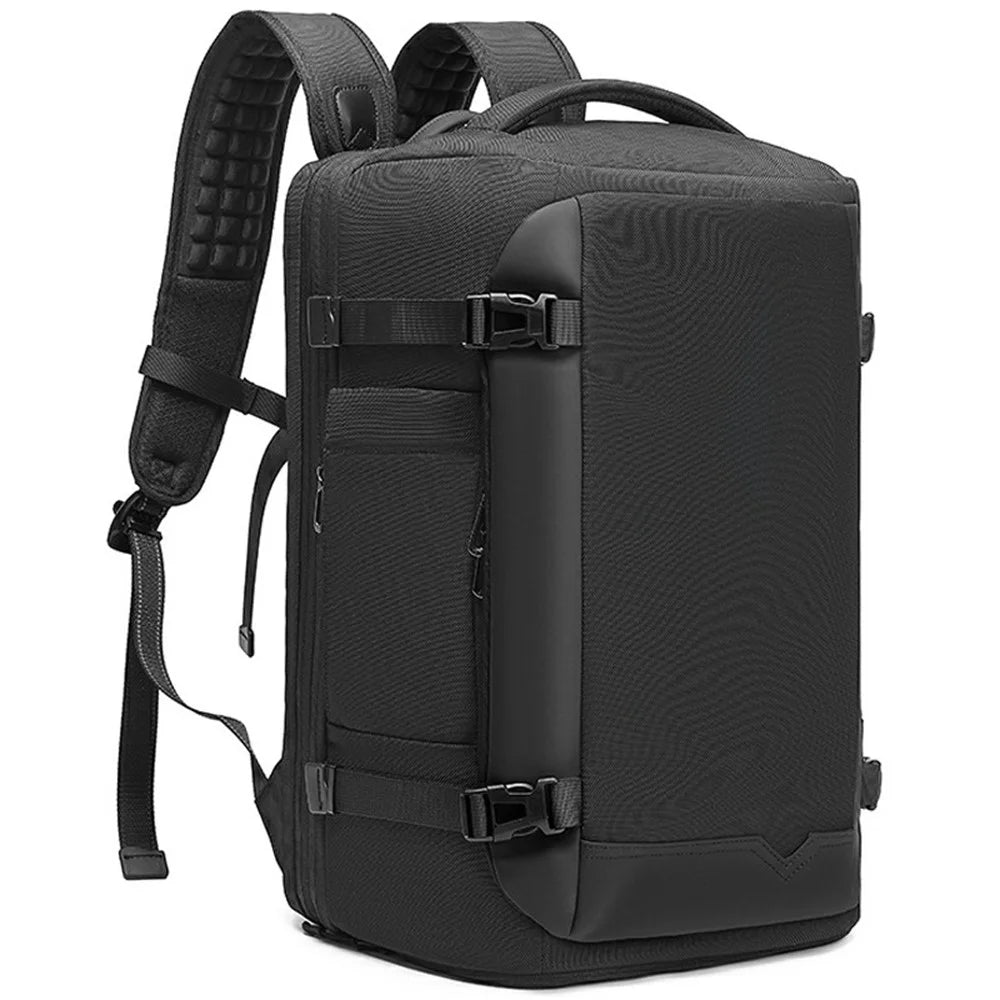 EURCOOL 693CC Expandable Business Travel Backpack Waterproof Nylon Large Capacity 17 Inch Laptop Bag - 1