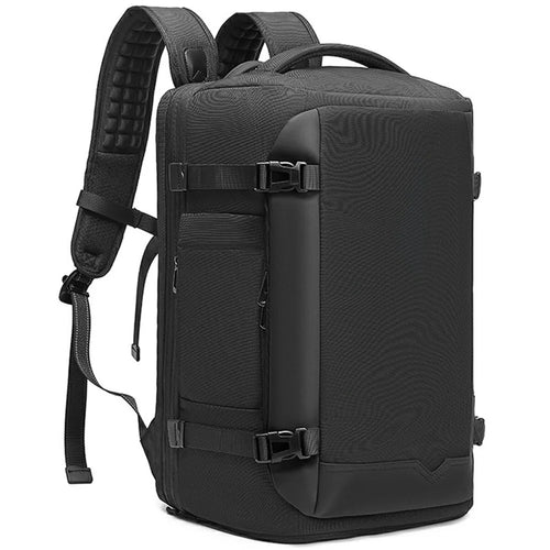 EURCOOL 693CC Expandable Business Travel Backpack Waterproof Nylon Large Capacity 17 Inch Laptop Bag - 1
