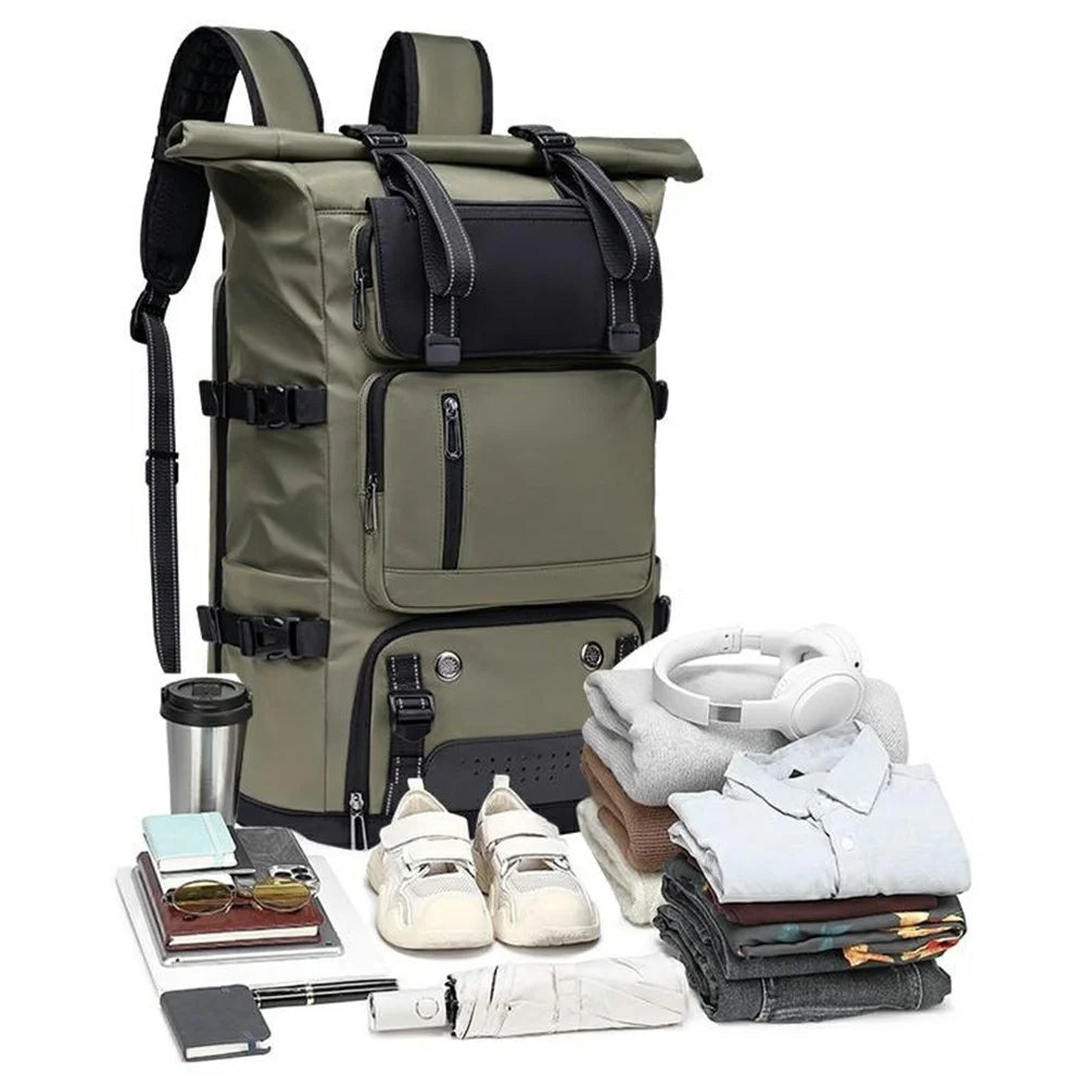 EURCOOL 639 Oxford Cloth Travel Backpack Men Large Capacity Business Casual 17 Inch Laptop Bag - 4