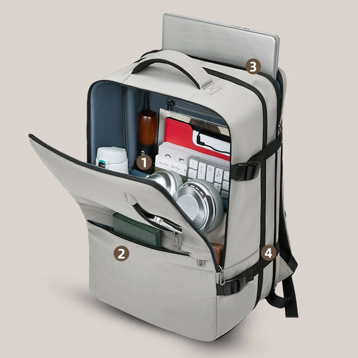 EURCOOL EC-6665 Expandable Oxford Cloth Men Business Backpack Travel Commute 16 Inch Laptop Bag - 4