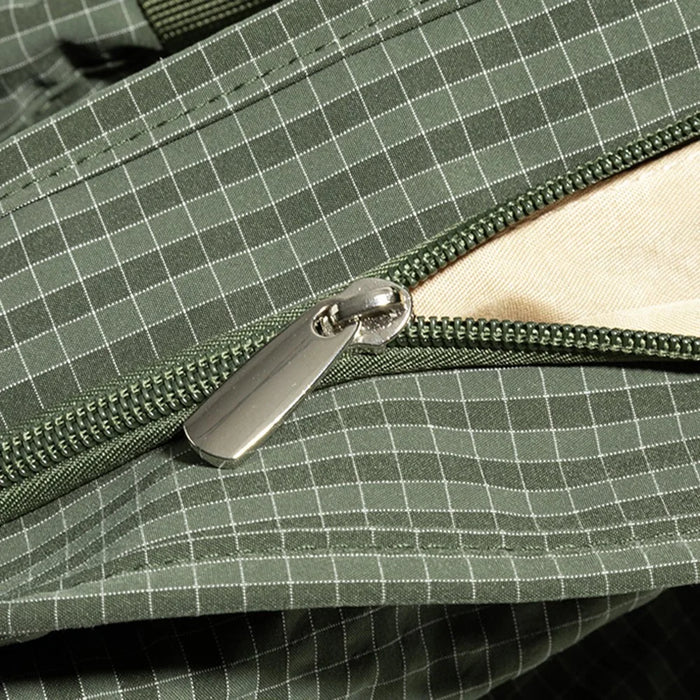 NL1014 Waffle Grid Nylon Tote Bag Large Capacity Single Shoulder Crossbody Bag - Green - 5