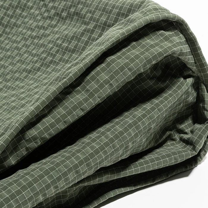 NL1014 Waffle Grid Nylon Tote Bag Large Capacity Single Shoulder Crossbody Bag - Green - 6