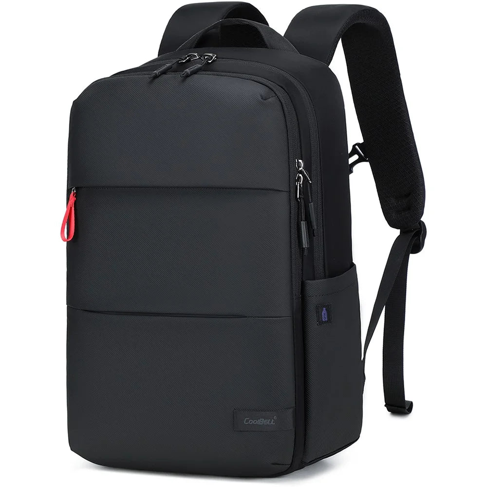 COOLBELL CB-8312 19L Travel Double Shoulder Bag Waterproof Backpack for 15.6 Inch Laptop - Black - 1